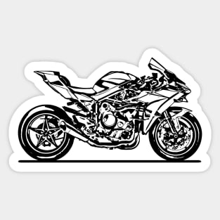 H2R Motorcycle Sketch Art Sticker